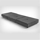 Ver imagem 2 de Puff Dobrável Slim - Vira Cama - Cinza