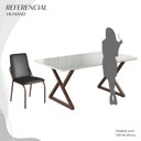 Ver imagem 5 de Conjunto Sala de Jantar Mesa 160x90cm Base Império Tampo MDF Laca com Vidro Malibu Marrom/Preto