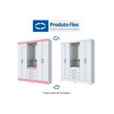 Ver imagem 3 de Guarda Roupa Solteiro 4 Portas e 3 Gavetas c/ Espelho Briz B24 Branco/Rosa - Henn