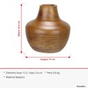 Ver mais imagens de Vaso Decorativo de Madeira Natural 15x15x15cm Enfeite Sala Mesa Estante Aparador