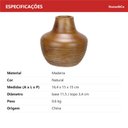 Ver imagem 7 de Vaso Decorativo de Madeira Natural 15x15x15cm Enfeite Sala Mesa Estante Aparador