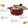 Jogo De Panelas Cava 5 Peças Tampa De Vidro Vermelha - 3