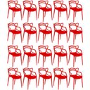 Ver imagem 1 de Kit 20 Cadeiras de Jantar Allegra Design Empilhável - Vermelho