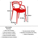 Ver imagem 4 de Kit 20 Cadeiras de Jantar Allegra Design Empilhável - Vermelho
