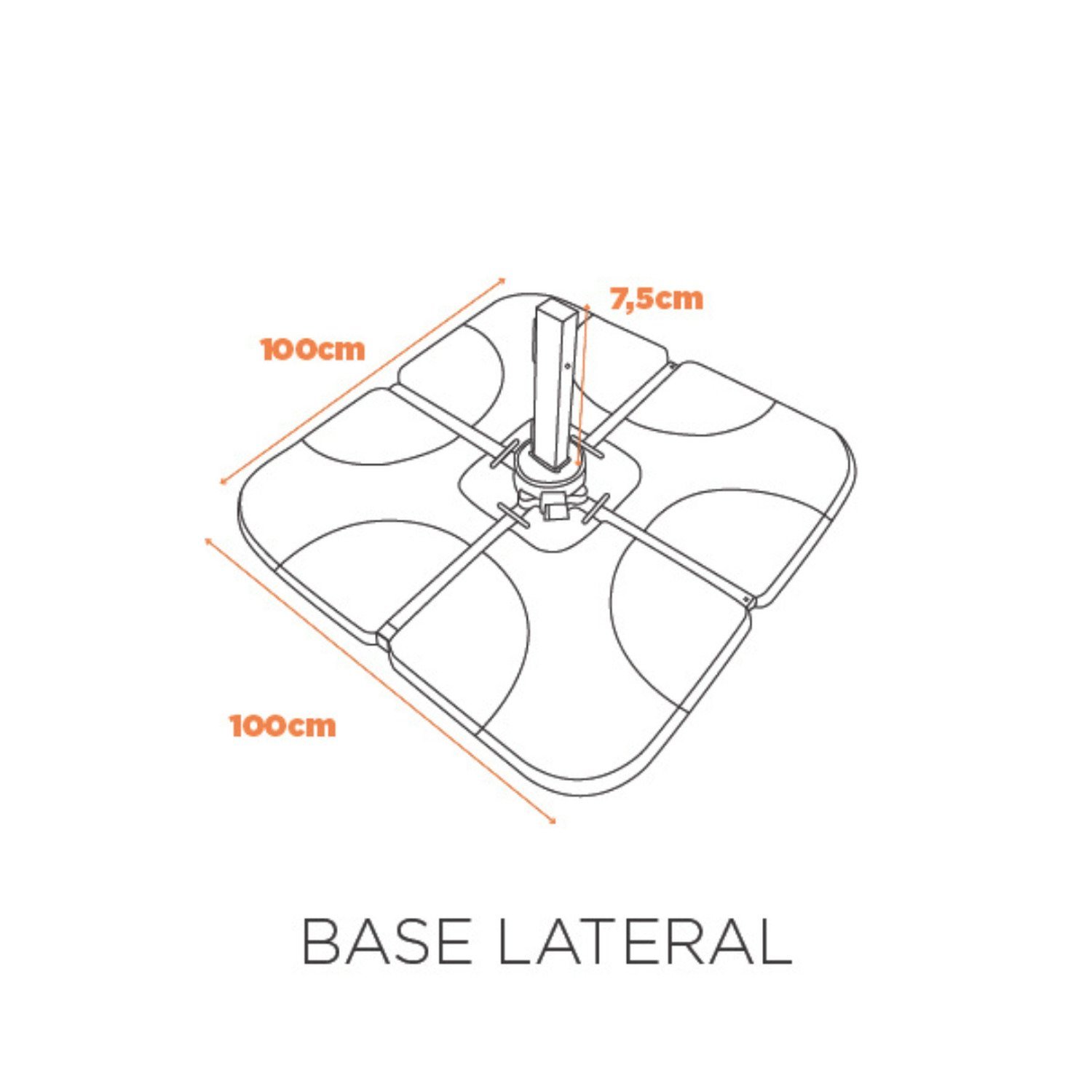 Base Ombrelone Lateral para Jardim e Varanda - 2