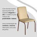 Ver imagem 7 de Conjunto Sala de Jantar Mesa 160x90cm Base Império Tampo MDF Laca com Vidro Malibu Marrom/Creme