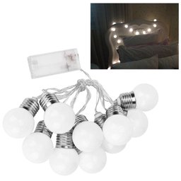 Luminaria Varal Natal 10 Lampadas Natalino Led Festa Decoraçao Pilha Enfeite Quarto Sala Espelho - 1