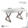 Conjunto Sala de Jantar Mesa 160x90cm Base Império Tampo Mdf Laca com Vidro Malibu - 3