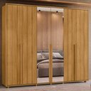Ver imagem 2 de Guarda Roupa Casal Volpi 6 Portas com Espelhos Mdf 278 Cm Cumaru Madetec
