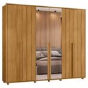 Ver imagem 1 de Guarda Roupa Casal Volpi 6 Portas com Espelhos Mdf 278 Cm Cumaru Madetec