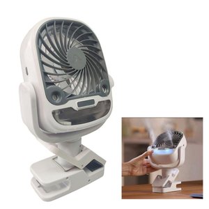 Ventilador Umidificador de Mesa Garra Bateria Recarregavel Usb 3 Velocidades 360 Graus Dia Quente