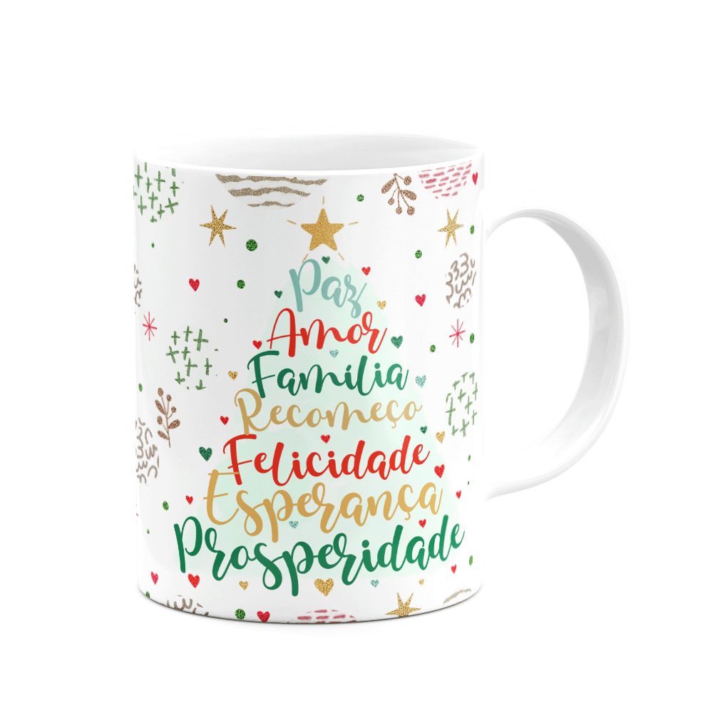 Caneca Natal - Meus Desejos de Natal - Branca - 2