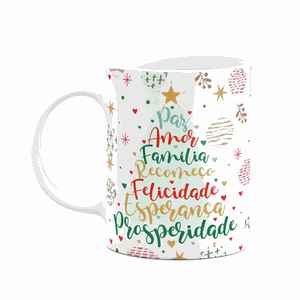 Caneca Natal - Meus Desejos de Natal - Branca