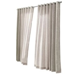 Cortina Jacquard - Vivian - 2,98m X 1,80m - Bege - P/ Varão - Dohler - 2