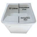 Ver imagem 3 de Tanque de lavar Roupa Pequeno 22L com Gabinete MDF Montado Cor: Tanque Branco
