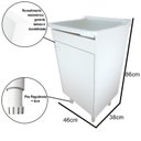 Ver imagem 4 de Tanque de lavar Roupa Pequeno 22L com Gabinete MDF Montado Cor: Tanque Branco