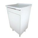 Ver imagem 1 de Tanque de lavar Roupa Pequeno 22L com Gabinete MDF Montado Cor: Tanque Branco