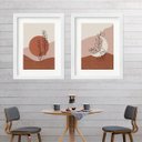 Ver imagem 2 de Kit 2 Quadros Boho Sol e Lua - 60x48cm:madeira Branca