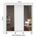 Ver imagem 3 de Guarda-Roupa Casal Madesa Mônaco 3 Portas de Correr com Espelhos com Pés Branco Cor:Branco