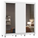 Ver imagem 2 de Guarda-Roupa Casal Madesa Mônaco 3 Portas de Correr com Espelhos com Pés Branco Cor:Branco