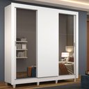 Ver imagem 1 de Guarda-Roupa Casal Madesa Mônaco 3 Portas de Correr com Espelhos com Pés Branco Cor:Branco