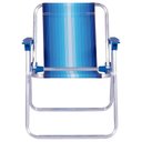 Ver imagem 5 de Cadeira de Praia Alta Infantil Cores Dobrável Alumínio Mor Cor:azul Azul