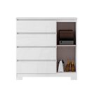 Ver imagem 3 de Cômoda 1 Porta 4 Gavetas Vega Estilo Moderno Branco