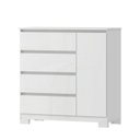 Ver imagem 2 de Cômoda 1 Porta 4 Gavetas Vega Estilo Moderno Branco
