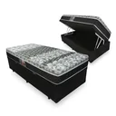 Ver imagem 1 de BOX BAU CONJUGADA ESPUMA DUPLA SOLTEIRO KING SUEDE (110KG - 0.96X2.03X56):PRETO