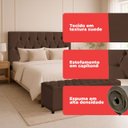 Ver imagem 7 de Cabeceira Solteiro Paris Estofada Painel com Recamier Baú 80cm para Cama Box Marrom - Arkell