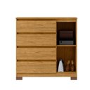 Ver imagem 3 de Cômoda 1 Porta 4 Gavetas Vega Estilo Moderno Marrom/Marrocos