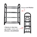 Ver imagem 5 de Sapateira 4 Andares Organizadora Porta 8 Pares de Calçados - Preto