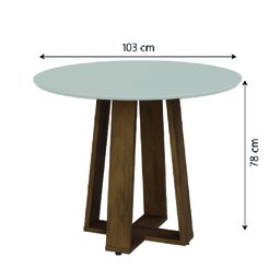 Conjunto de Mesa Sala de Jantar 4 Cadeiras Redonda 1,03m - 3