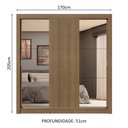 Ver mais imagens de Guarda-roupa Casal 3 Portas de Correr com Espelhos 4 Gavetas Rustic Sublime Plus Madesa Rustic