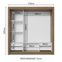 Ver imagem 7 de Guarda-roupa Casal 3 Portas de Correr com Espelhos 4 Gavetas Rustic Sublime Plus Madesa Rustic