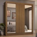 Ver imagem 1 de Guarda-roupa Casal 3 Portas de Correr com Espelhos 4 Gavetas Rustic Sublime Plus Madesa Rustic