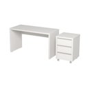 Ver imagem 7 de Escrivaninha Mesa Escritório com Gaveteiro com Rodízio Ficus 135cm CabeCasa MadeiraOriginals Branco
