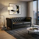 Ver imagem 1 de Sofá 3 Lugares 200cm Couro Legítico Classic Preto