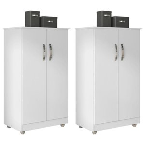 Kit 2 Armários Organizador Multiuso Rosana 2 Portas Branco
