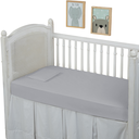 Ver imagem 1 de Lençol para Berço 100% Algodão Percal 300 Fios 2 Peças com Fronha:cinza