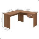 Ver imagem 2 de Mesa em L para Escritório Mesa em L Escritório Alfama Montana Moderno 2 Gavetas MDP Marrom Plata