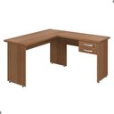Ver imagem 1 de Mesa em L para Escritório Mesa em L Escritório Alfama Montana Moderno 2 Gavetas MDP Marrom Plata