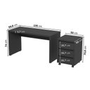 Ver imagem 3 de Escrivaninha Mesa Escritório com Gaveteiro com Rodízio Ficus 135cm CabeCasa MadeiraOriginals Preto