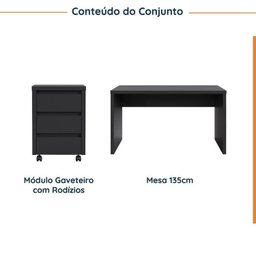 Mesa de Escritório 135cm com Gaveteiro com Rodízio Ficus CabeCasa MadeiraMadeira - 2