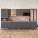 Ver imagem 1 de Cozinha Modulada 8 Peças em MDF Elena Cinamomo e Titanium