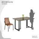 Ver imagem 5 de Conjunto Sala de Jantar Mesa 120x90cm Base Lunna Tampo MDF com Vidro Malibu Preto/Marrom