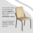 Ver imagem 7 de Conjunto Sala de Jantar Mesa 120x90cm Base Lunna Tampo MDF com Vidro Malibu Preto/Creme