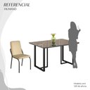 Ver imagem 5 de Conjunto Sala de Jantar Mesa 120x90cm Base Lunna Tampo MDF com Vidro Malibu Preto/Creme