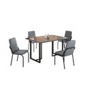 Ver imagem 2 de Conjunto Sala de Jantar Mesa 120x90cm Base Lunna Tampo MDF com Vidro Malibu Preto/Grafite