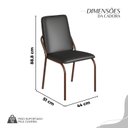 Ver imagem 4 de Conjunto Sala de Jantar Mesa 120x90cm Base Lunna Tampo MDF com Vidro Malibu Marrom/Preto